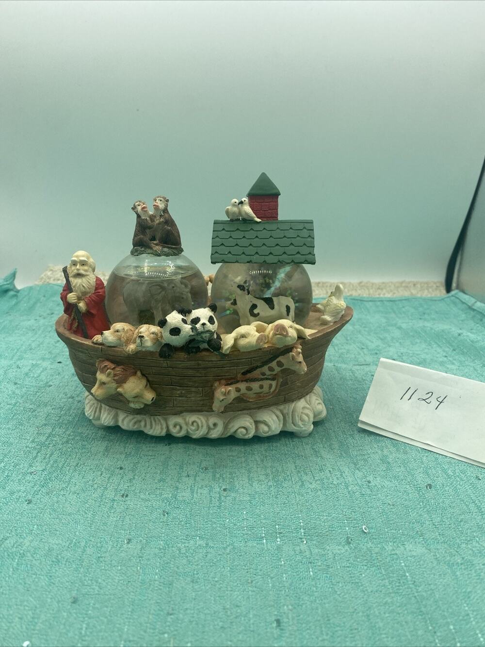 Noah's Ark Double Snow Globe With Noah And Several Pairs Of Animals 6โ